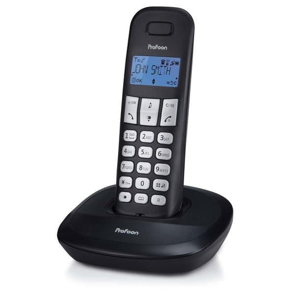 Profoon PDX-1100 DECT puhelin, jossa 1 luuri musta