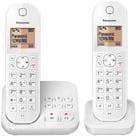 Panasonic KX-TGC422G - trådløs telefon - telefonsvarer med nummervisning - DECT - hvid + ekstra håndsæt (KX-TGC422GW)
