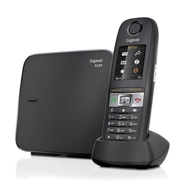 Gigaset E630 Musta lankapuhelin - Isku-, vesi- ja pölynkestävä - Handsfree-toiminto - Soittajan tunnus