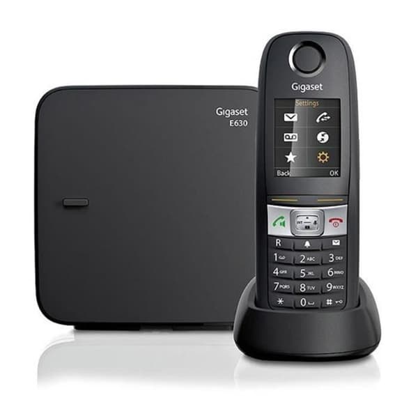 Gigaset E630 Musta lankapuhelin - Isku-, vesi- ja pölynkestävä - Handsfree-toiminto - Soittajan tunnus