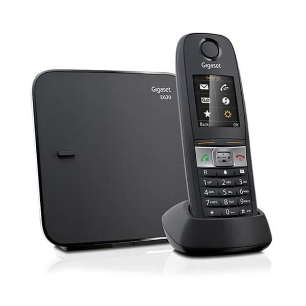 Gigaset E630 Musta lankapuhelin - Isku-. vesi- ja pölynkestävä - Handsfree-toiminto - Soittajan tunnus musta