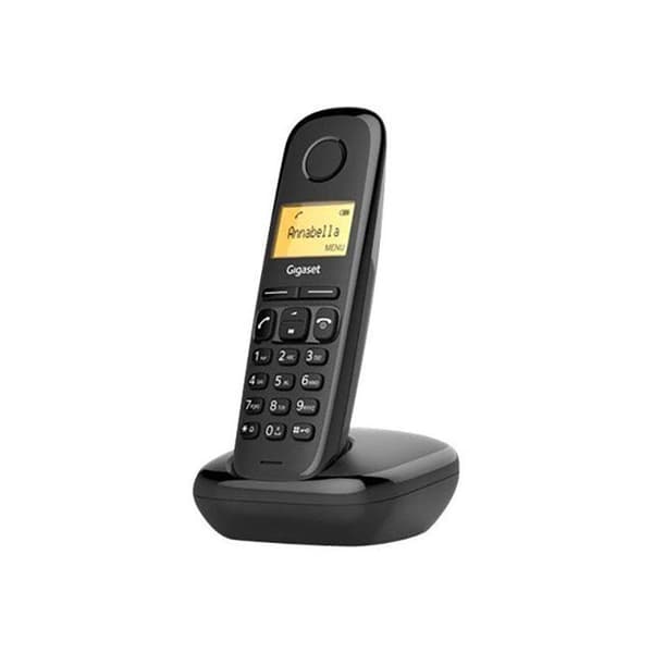 GIGASET A170 fastnettelefon - Oplyst display - 50 kontakter - Genopladeligt batteri - Sort Sort