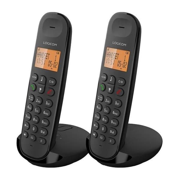 Trådlös fast telefon - LOGICOM - DECT ILOA 255T DUO - Svart - Med telefonsvarare