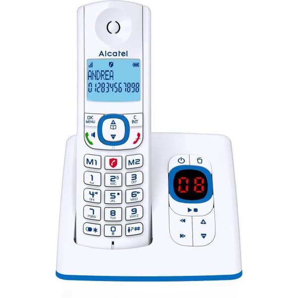 Alcatel F530 Voice Blå Blå, Hvid