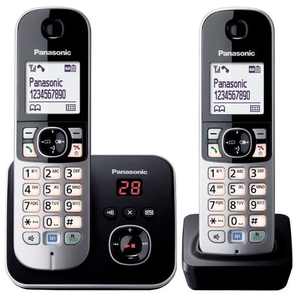 PANASONIC KXTG6822 trådlös duotelefon med brusreducering och selektiv blockering
