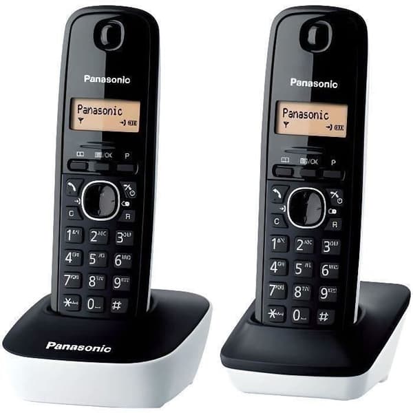 Panasonic KX-TG1612FRW Duo trådløs telefonsvarer Sort/Hvid Sort, Hvid
