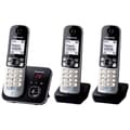 Miniatyrbild 2 av 2: PANASONIC DECT-bostadstelefon - TG6823 - Trio med telefonsvarare - Silver och svart