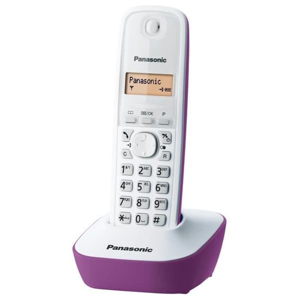 Panasonic KX-TG1611FRF | Trådlös telefon, bas och handenhet, nummerpresentation, LCD-skärm, telefonbok, återuppringningsminne, väckarklocka, telefonsv