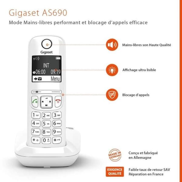 GIGASET-lankapuhelin AS690 valkoinen