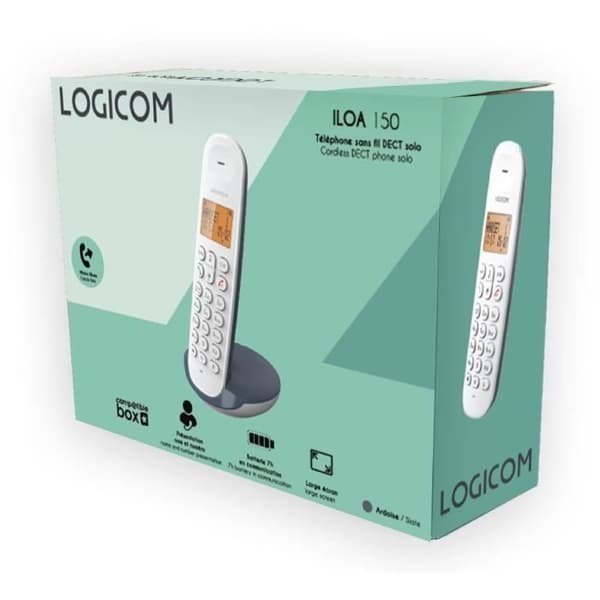 Trådløs fastnettelefon - LOGICOM - DECT ILOA 150 SOLO - Skifer - Uden telefonsvarer