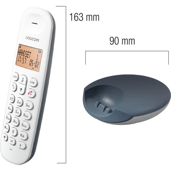 Trådløs fastnettelefon - LOGICOM - DECT ILOA 150 SOLO - Skifer - Uden telefonsvarer