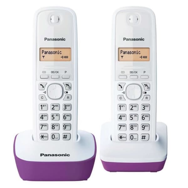 Panasonic KX-TG1612FRF | DECT trådløs duo-telefon uden telefonsvarer, lilla