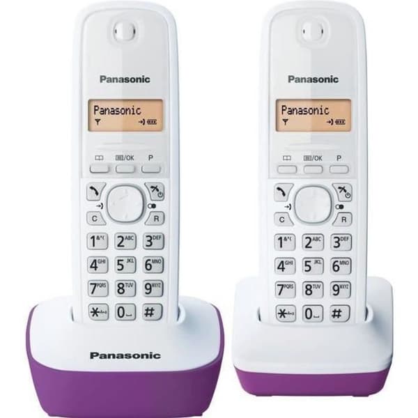 Panasonic KX-TG1612FRF | DECT trådløs duo-telefon uden telefonsvarer, lilla