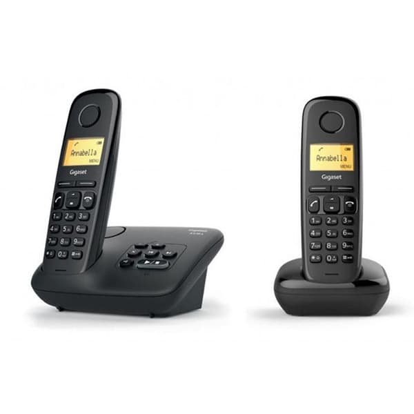 GIGASET A 170 A Duo Sort fastnettelefon - Telefonsvarer - Baggrundsbelyst display - 50 kontakter Sort