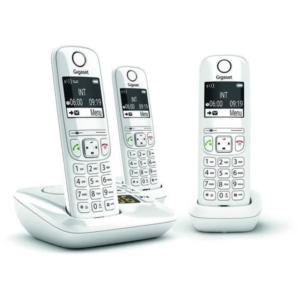 Fastnettelefon AS690 A Trio Hvid - GIGASET - Monokrom - 20 ringetoner - Håndfri
