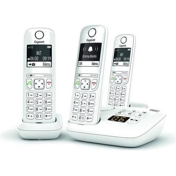 Fastnettelefon AS690 A Trio Hvid - GIGASET - Monokrom - 20 ringetoner - Håndfri Hvid