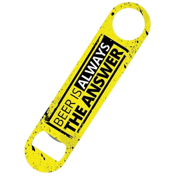 Grindstore Øl er altid svaret Bar Blade flaskeåbner Yellow One Size