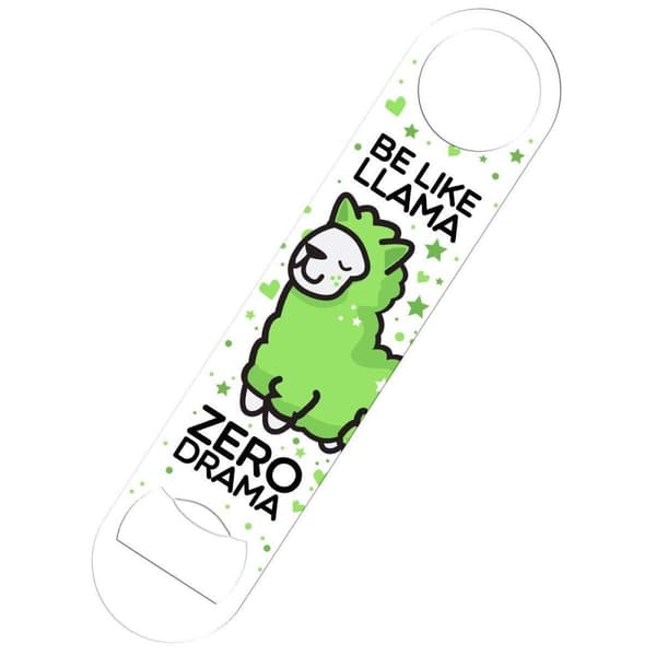 Grindstore Be Like Llama Zero Drama Bar Blade Bottle Opener White One Size