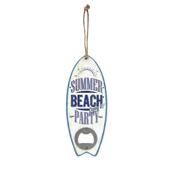 Grindstore Summer Beach Party Surf Board Shaped Bottle Opener White One Size