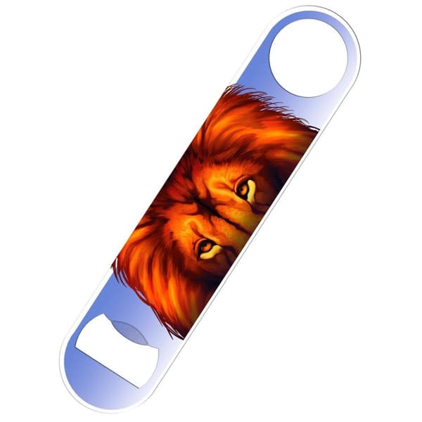 Inquisitive Creatures Lion Bottle Opener Blue/Orange One Size