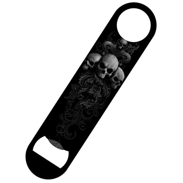 Spiral Skull Scrolls Bottle Opener Black One Size