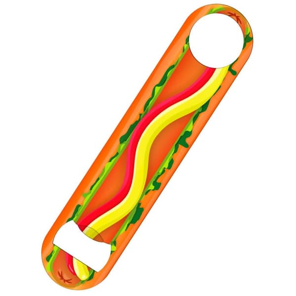 Grindstore Hot Dog Bottle Opener Orange/Yellow/Green One Size