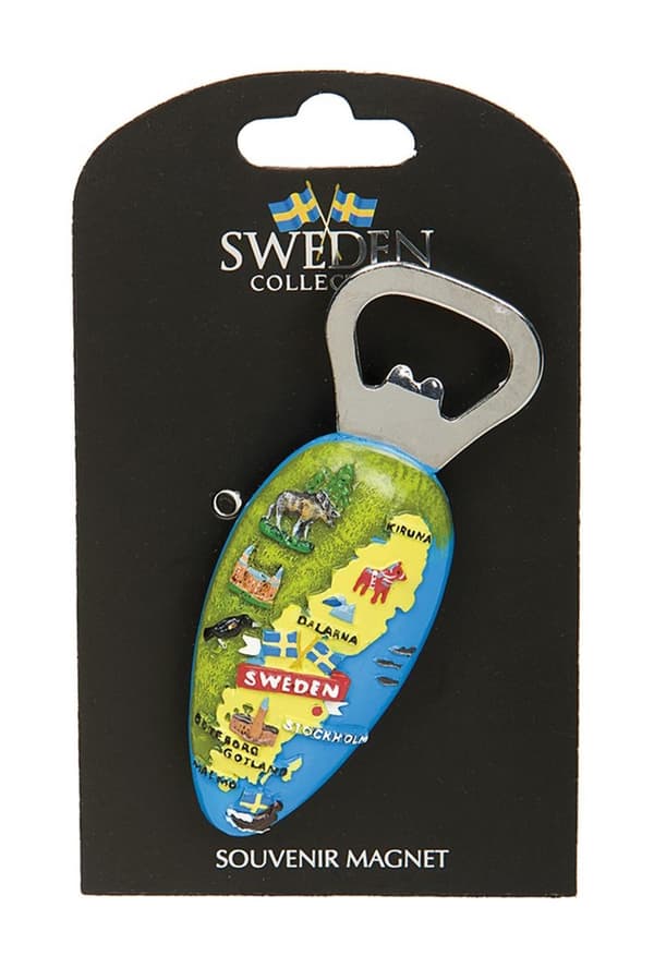Magnet Kapsylöppnare Karta Sweden