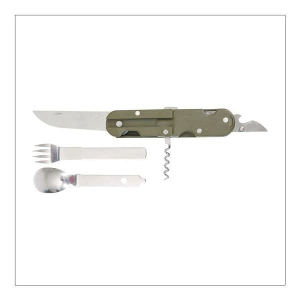 BIVOUAC Original hopfällbar fickkniv 6 funktioner: kniv. konservöppnare. flasköppnare. korkskruv. gaffel sked..
