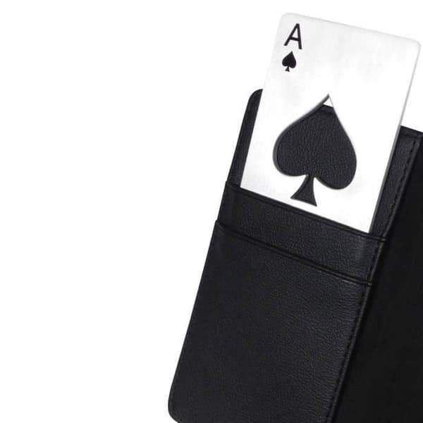 SHOP-STORY - Set med 2 - Ölflasköppnare Spader Ess Poker Casino Kreditkortsstorlek i rostfritt stål