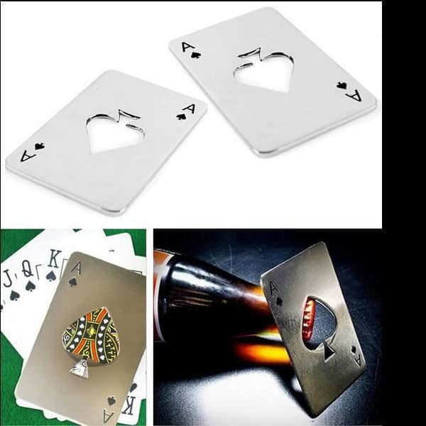 Flasköppnare - Icke specificerad - Pokerkort - Rostfritt stål 420 - 8.5x5.5cm - Nutida