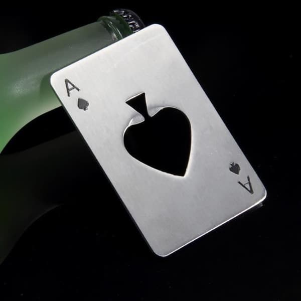 Flasköppnare - Icke specificerad - Pokerkort - Rostfritt stål 420 - 8.5x5.5cm - Nutida