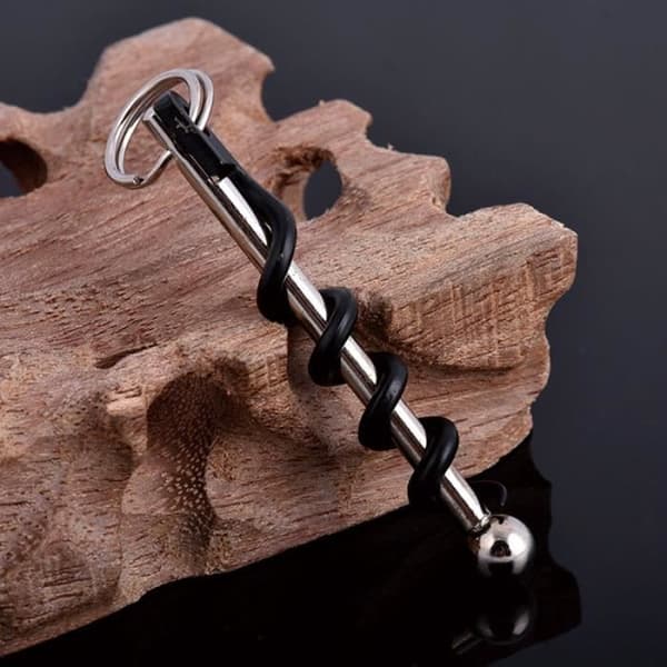 1 st Spiral utomhus multifunktion rödvinsflasköppnare med nyckelring mini kreativa köksredskap