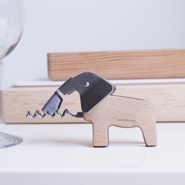 Korkskruv - Kikkerland - Elefant - Rostfritt stål - Bokträ - Modern design