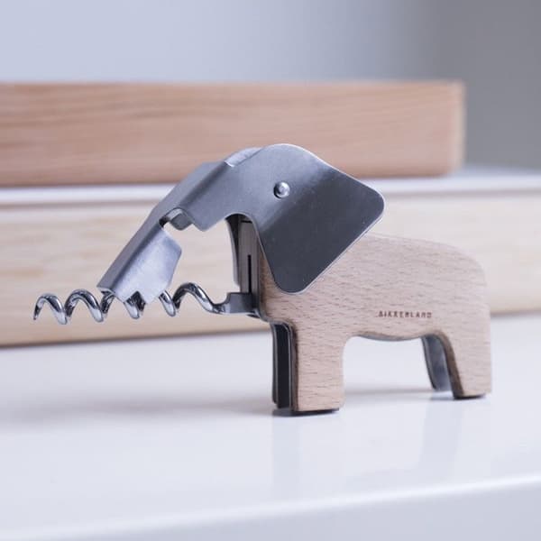 Korkskruv - Kikkerland - Elefant - Rostfritt stål - Bokträ - Modern design