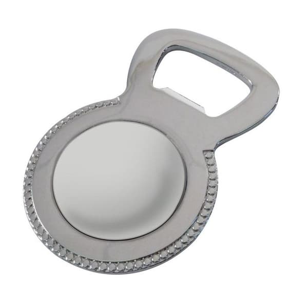 DTM magnetisk metallflasköppnare - Stål - 6,5 x 4,2 cm Metallflasköppnare: Material: Stål Form: Rund Mått: 6,5 x