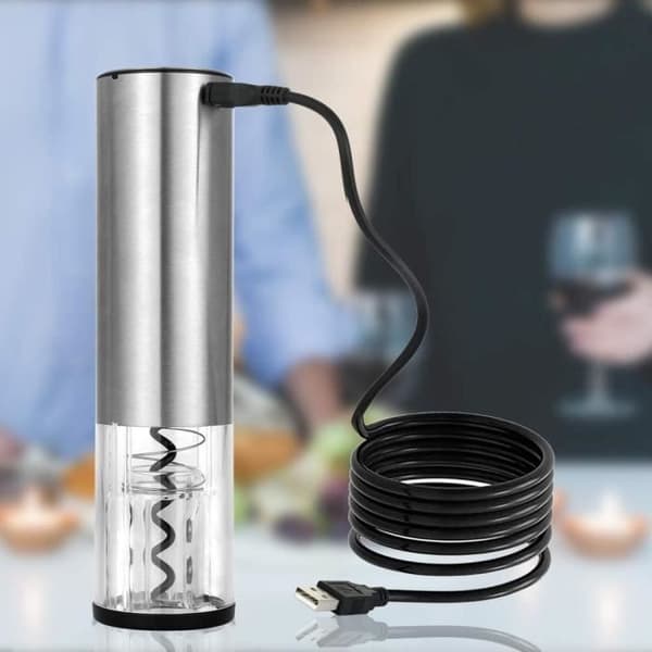 Elektrisk Korkskruv, Trådlös Öppnare Kit, Automatisk Snabb Flasköppnare med Kapsylskärare, med USB-Laddkabel