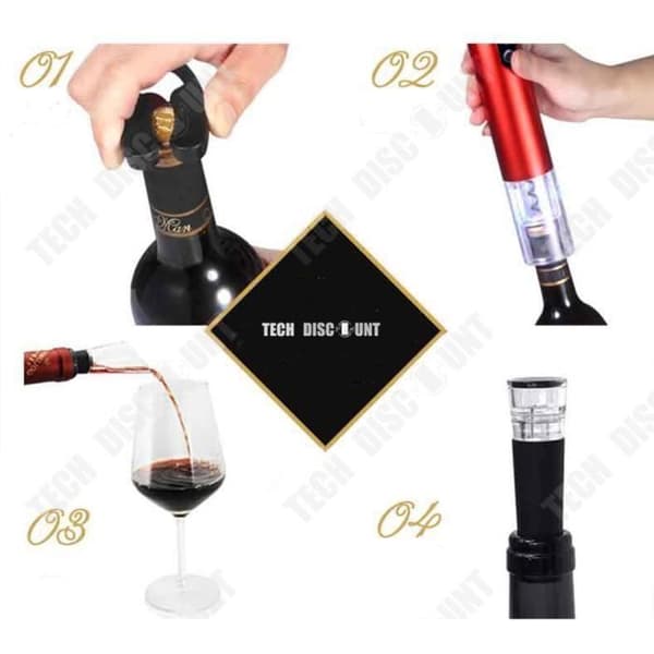 TD® Elektrisk Flasköppnare Presentset Sladdlös Automatisk Korkskruv Vin Champagne Alkohol Högpresterande Flasköppnare