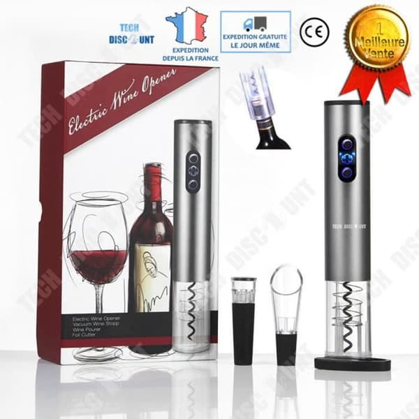 TD® Elektrisk Flasköppnare Presentset Sladdlös Automatisk Korkskruv Vin Champagne Alkohol Högpresterande Flasköppnare