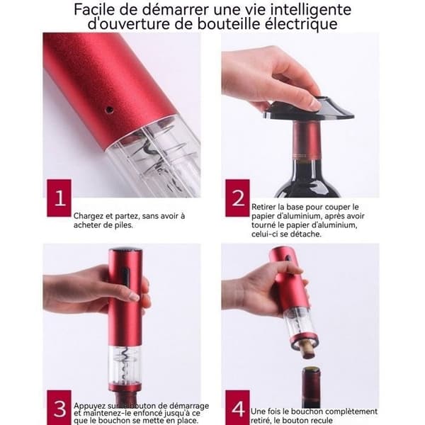 TD® Professionell elektrisk korkskruv uppladdningsbar rödvinsflasköppnare Automatisk flasköppnare vacker design snabböppning