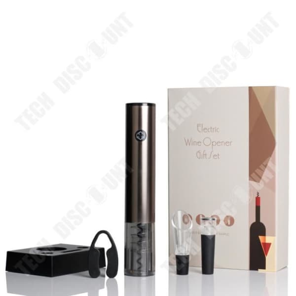 TD® Elektrisk flasköppnare, laddningsbas, USB One Touch, automatisk induktion, presentset i fyra delar