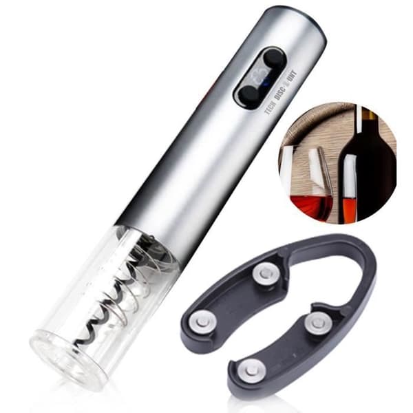 TD® Silver Sladdlös Korkskruv Kapsel Batterier Elektrisk Vinöppnare Original Power Opener Stål Skönhet