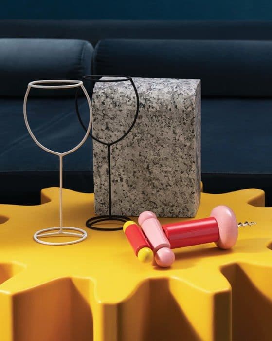 Alessi - ES17 2 - a Brindisi Disegnato ad Arte - Designerkorkskruv i bokträ, rött, gult och rosa