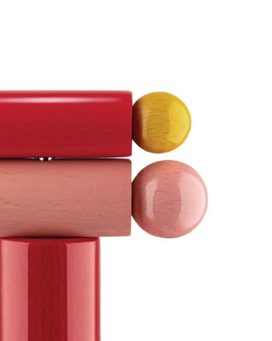 Alessi - ES17 2 - a Brindisi Disegnato ad Arte - Designerkorkskruv i bokträ, rött, gult och rosa