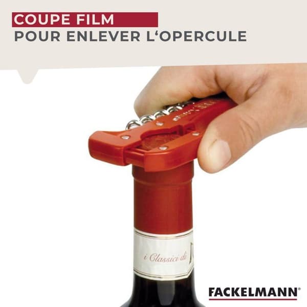 Korkskruv - Fackelmann - DOUBLEPULL - Rostfritt stål - Svart - 1 st