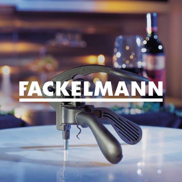 Korkskruv - Fackelmann - DOUBLEPULL - Rostfritt stål - Svart - 1 st