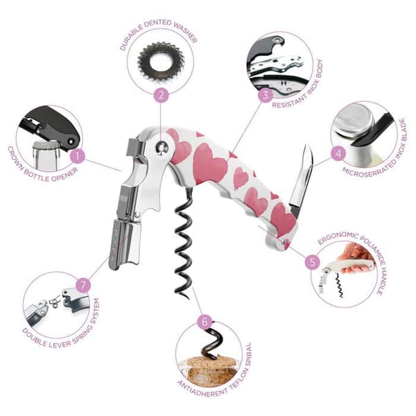 Tire-bouchon - kapsylöppnare - limonadier Koala - 20000205 - Paket med 10 retro Love tvåstegst Corkscrews