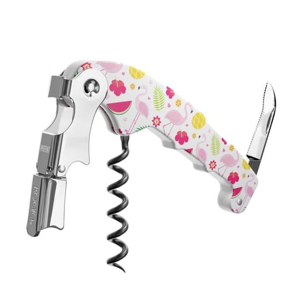 Tire-bouchon - flasköppnare - koalaman - 20000204 - Set med 10 retro tvåtimmars korkskruvar med flamingos