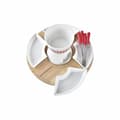 Miniatyrbild 2 av 3: Fondue - DKD Home Decor - Röd - 10 stycken - Bambu - Aluminium - Stengods