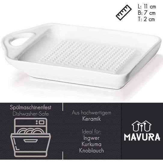 MAVURA ingefärsrivjärn - DIVERSE - Keramiskt rivjärn - Premiumkvalitet - Multifunktionell - Elegant design