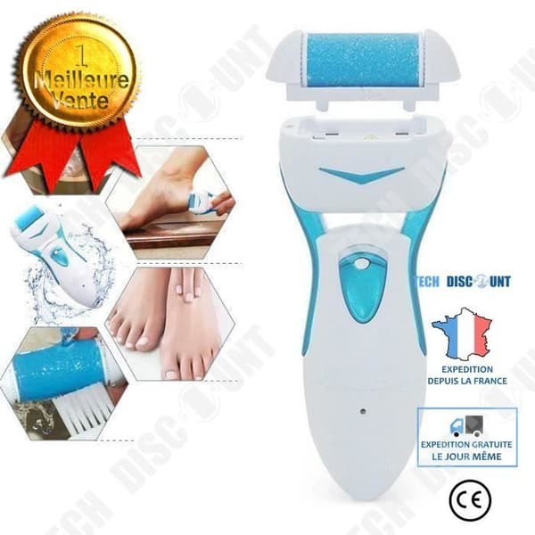 TD® Foot Rasp Anti-förhårdnader / Micro Electric Pedikyr Uppladdningsbar vattentät blå gynnar mjuka fötter 8 timmars autonomi